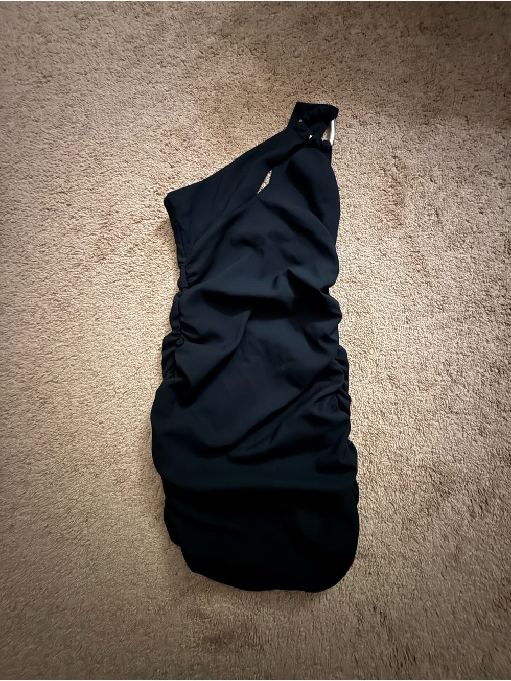 Zara Black One-Shoulder Mini Dress